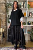 Vintage Vera Scalloped Hem Lace Midi Skirt Black